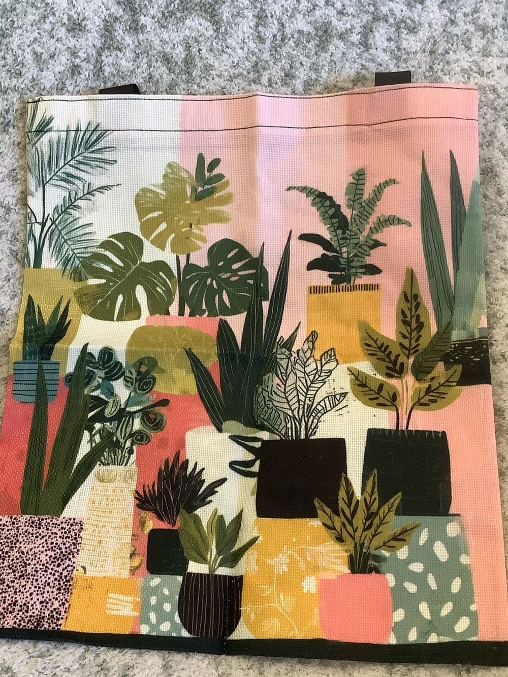 Tropical Potted Plants Canvas Tote Bag in Pink and Green NWT 13.50x15.75” - Picture 14 of 14